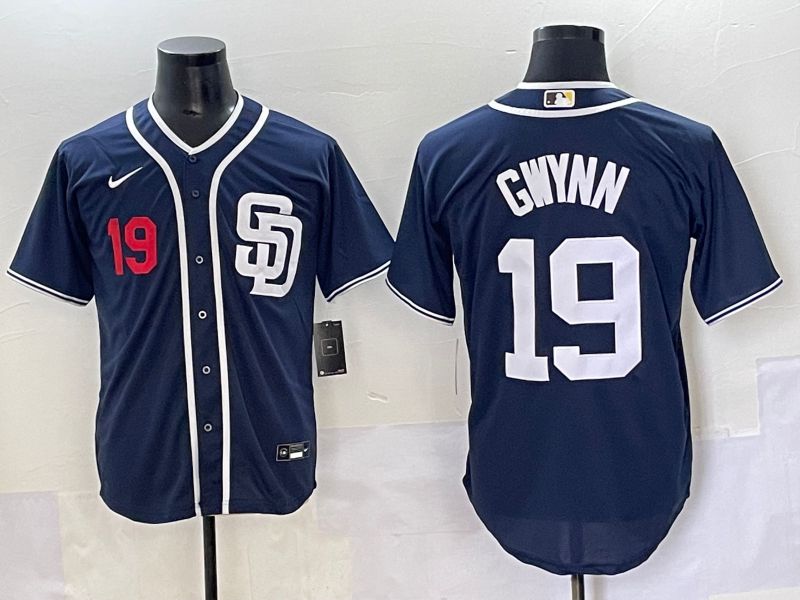 Men 2025 San Diego Padres #19 Gwynn Blue Game Nike MLB Jersey style 22->san diego padres->MLB Jersey